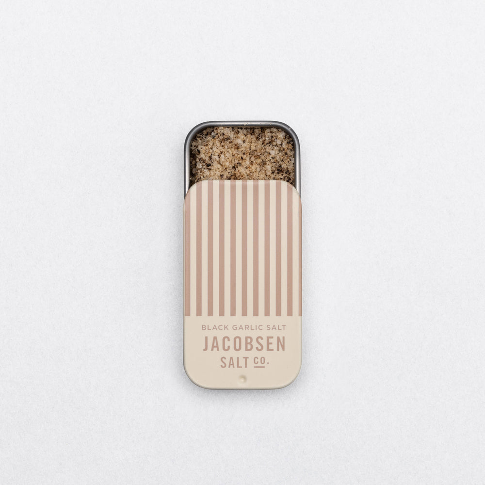 Black Garlic Sea Salt Slide Tin by Jacobsen Salt Co.