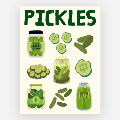 Pickles Variety Jars Sticker