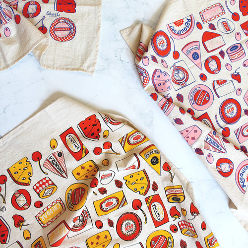 Cheese Shop Printed Tea Towel